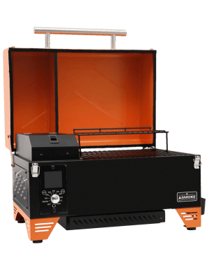 ASMOKE AS350 Pellet Grill Orange Closed | Lumberjack Distributor Canada
