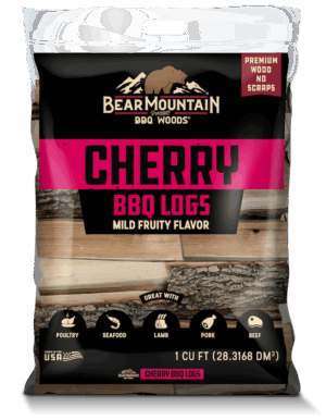 Bear Mountain Cherry BBQ Logs Front