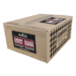 Box of Lumberjack Cherry BBQ wood logs for offset smokers.