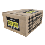 Box of Lumberjack Mesquite BBQ wood logs for offset smokers.